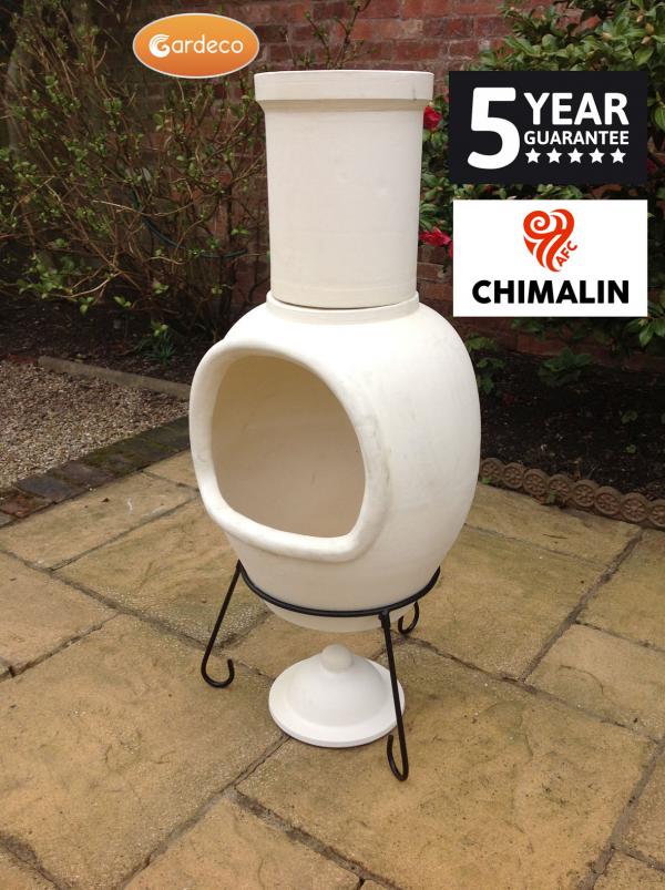 -
ASTERIA extra-large chimenea made of Chimalin AFC, inc lid & stand, natural clay