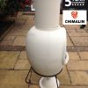 -
ASTERIA extra-large chimenea made of Chimalin AFC, inc lid & stand, natural clay