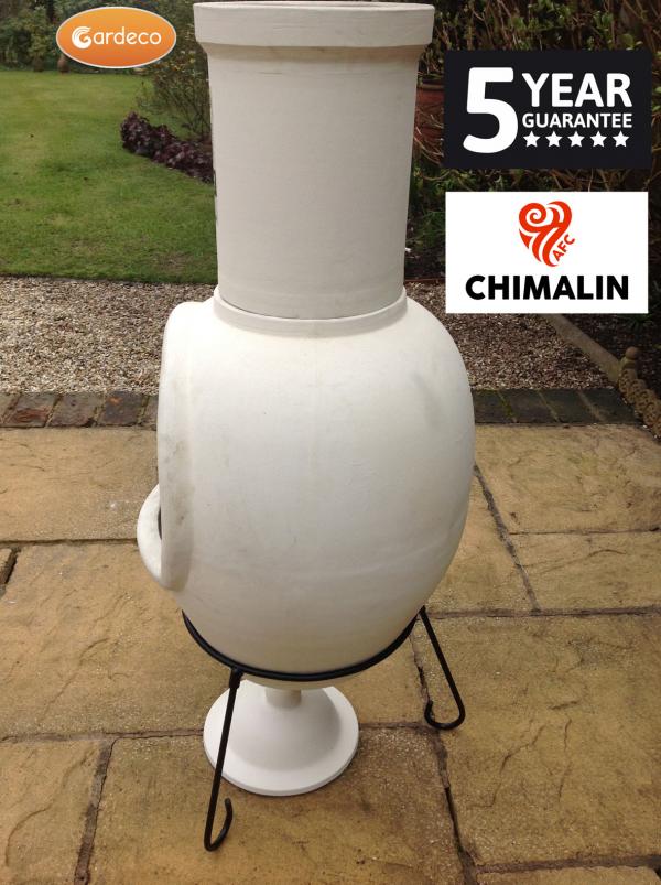 -
ASTERIA extra-large chimenea made of Chimalin AFC, inc lid & stand, natural clay