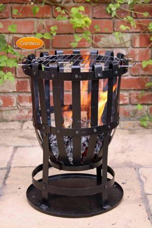 Grill plate fire basket cast iron