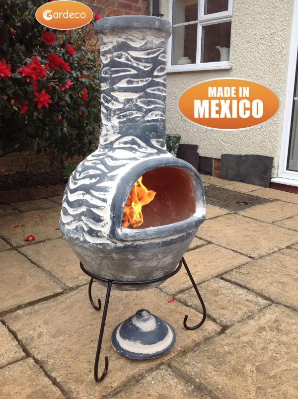 -
Large Olas Mexican Chimenea in Bluey Grey