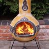 -Extra-Large Azteca Mexican Chimenea in Yellow