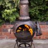 -
Toledo cast iron chimenea large in bronze with grapes design