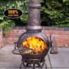 -
Toledo cast iron chimenea large in bronze with grapes design