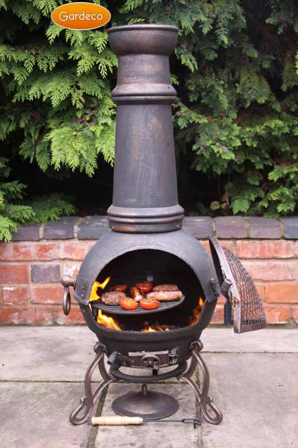 -
Toledo cast iron chimenea extra-large in bronze