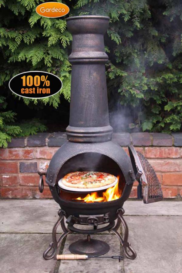 -
Toledo cast iron chimenea extra-large in bronze