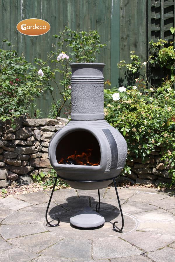 -Linea XL Mexican Chimenea in Grey