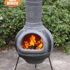 -Linea XL Mexican Chimenea in Grey