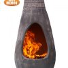 -
Gota Chim-Art large with Azteca fries,original Mexican chimenea in light grey