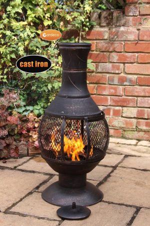 -
Opera medium cast iron chimenea with mesh centre