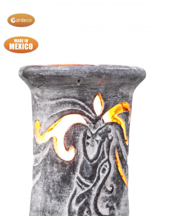 -Wyre EL Dragon chimenea with cut-outs to see flames charcoal colour inc stand and lid