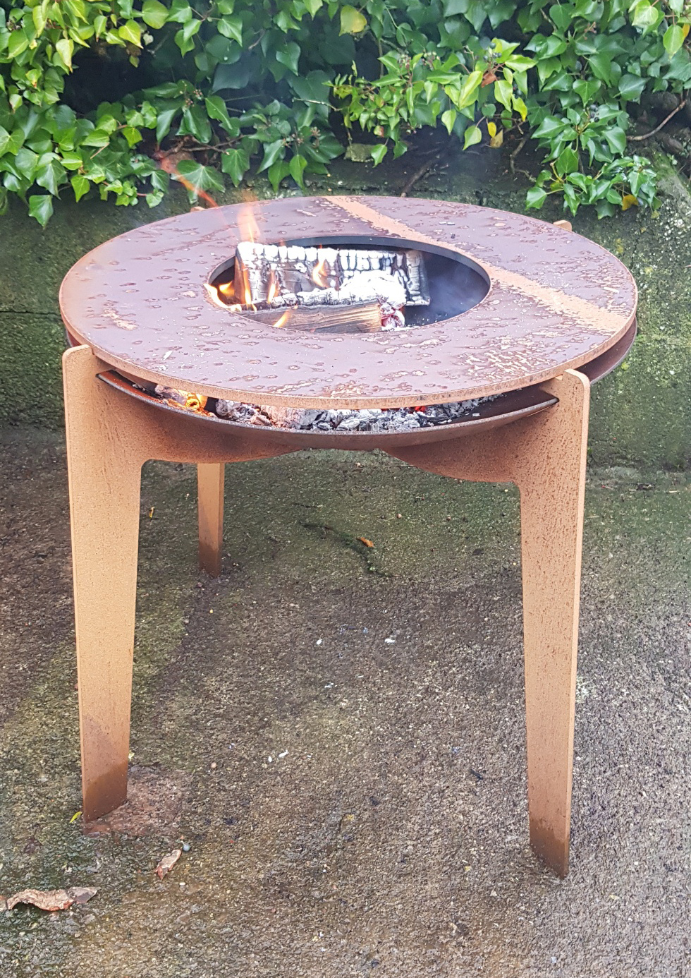 Adezz Cosa Corten Steel FORNO Fire Bowl on Legs Outdoor Heating Company