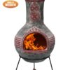 Azteca Extra Large Green & Red Mexican Chimenea