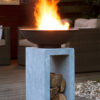 Firebowl With Square Log Storage Console