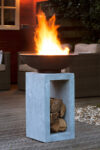 Firebowl With Square Log Storage Console