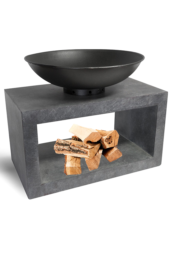 Firebowl with Rectangle Stand & Log Console Cemen
